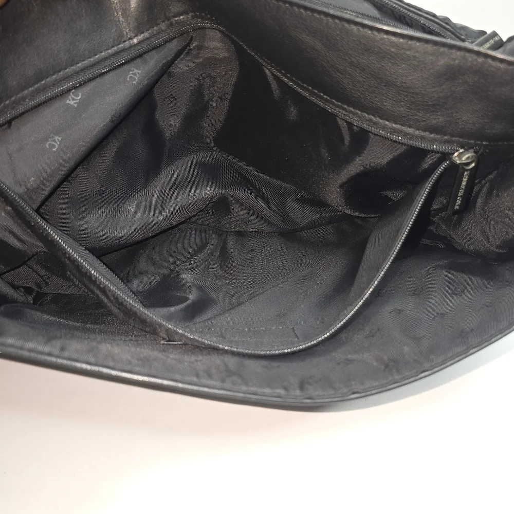 Good Condition Black Flap Kenneth Cole Leather Laptop Bag